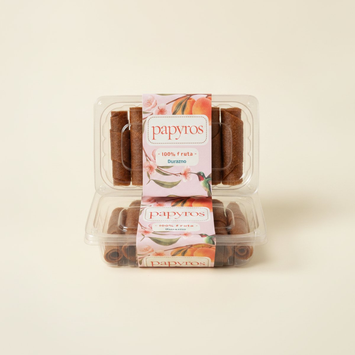 Caja de rollos de fruta Papyros sabor Durazno
